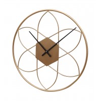 Round Stripes Gold Wall Clock